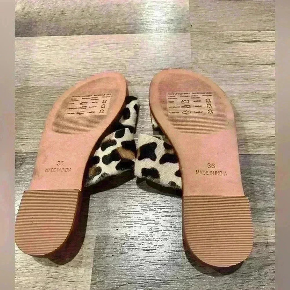 Anthropologie Womens Monica Leopard Hair Slide On Sandals Sz 36/5.5 - Picture 5 of 5